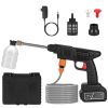 Cordless Pressure Washer Portable Electric Power Washer High Pressure Water Sprayer 400PSI Car Washer Cleaner with 0° & 40° Nozzle Foam Bottle Filter