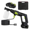 Cordless Pressure Washer Portable Electric Power Washer High Pressure Water Sprayer 435PSI Car Washer Cleaner with 6-in-1 Nozzle Foam Bottle Filter 15