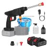 Cordless Pressure Washer Portable Electric Power Washer High Pressure Water Sprayer 400PSI Car Washer Cleaner with 0° & 40° Nozzle Foam Bottle Filter