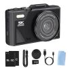 5K 75MP Digital Camera for Photography Anti-Shake WiFi Vlogging Video Camera with 9 Shooting Modes 18X Zoom Fill Light Webcam Function 2 Batteries 32G