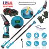 2-IN-1 Cordless Pole Saw And Mini Chainsaw With Extension Pole 21V Battery 6” Electric Brushless Pole Chainsaw with Digital Display Auto Oiler Safety