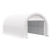 Outsunny 16' x 10' Carport, Heavy Duty Portable Garage / Storage Tent with Large Zippered Door, Anti-UV PE Canopy Cover for Car, Truck, Boat,