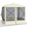 Outsunny Pop Up Camping Canopy Gazebo,Screen Shelter Party Tent with 1-Person Easy Set-Up, Ventilating Mesh, Portable Carry Bag