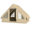 Outsunny Inflatable Camping Tent with Hand Pump, 4 Season Blow Up Tent, Waterproof and Windproof with Mesh Windows and Doors