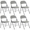 6PCS Folding Chair with Steel Frame 150KG Capacity Soft PVC Cushion Portable Space Saving Chair for Home Office Events