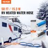 VEVOR 50ft Heated Water Hose for RV, Heated Drinking Water Hose Antifreeze to -45Â°F, Automatic Self-regulating, 5/8" I.D. with 3/4" GHT Adapter