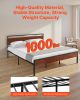 King Size Metal Platform Bed Frame with Headboard & Under-Bed Storage 14 Inch