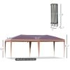 Outsunny 10' x 20' Outdoor Gazebo Pop Up Canopy Party Tent with Carrying Bag, Coffee
