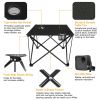 Portable Folding Camp Table 18.5"Ã—18.5" â€“ Ultralight 2 lb, 44 lb Load, 600D Oxford Top, Built-in 2 Cup Holders, Pop-Up Setup