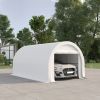 Outsunny 16' x 10' Carport, Heavy Duty Portable Garage / Storage Tent with Large Zippered Door, Anti-UV PE Canopy Cover for Car, Truck, Boat,
