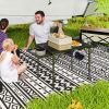 Outsunny Folding Camping Table, 4.5ft Portable Table with 2 Wing Panels, Height Adjustable Metal Picnic Table