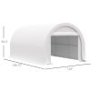 Outsunny 16' x 10' Carport, Heavy Duty Portable Garage / Storage Tent with Large Zippered Door, Anti-UV PE Canopy Cover for Car, Truck, Boat,