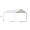 Outsunny 10'x 20' Heavy Duty Carport Car Canopy with Water UV Protection and Simple Open Design, Gray