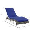 Outsunny Chaise Lounge Pool Chair, Outdoor PE Rattan Cushioned Patio Sun Lounger w/ 5-Level Adjustable Backrest & Wheels for Easy Movement, Wicker