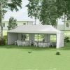 Outsunny Freestanding Shade Tent 9.5x28 White with Carry Bag Weights for Outdoor Events Gatherings Easy Transport