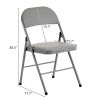 6PCS Folding Chair with Steel Frame 150KG Capacity Soft PVC Cushion Portable Space Saving Chair for Home Office Events