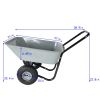 Two-wheeled cart, garden bike, 10-inch pneumatic wheels(gray)