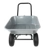 Two-wheeled cart, garden bike, 10-inch pneumatic wheels(gray)