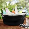 4 Pack Reusable Washable Round Party Tub, Plastic 17.50" x 17.50" x 7.00"