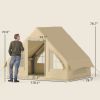 Outsunny Inflatable Camping Tent with Hand Pump, 4 Season Blow Up Tent, Waterproof and Windproof with Mesh Windows and Doors