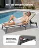 2Pcs Foldable Chaise Lounge Chair Adjustable Back Outdoor Pool Sun Tanning Chair