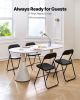 4 Pack Folding Chairs Portable Leather Chairs with Padded Cushion Black