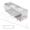 2Pcs 24X7.48X8.27IN Folding Humane Live Animal Trap Cages Easy To Catch And Release Foldable Cat Trap Galvanized Steel For Small Cats Squirrels Rabbit