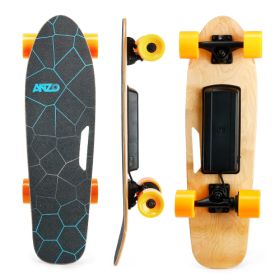 Small Electric Skateboard With Remote Control, 350W, Max 10 MPH, 7 Layers Maple E-Skateboard, Load Up To 100kg For Adult, Teens, And Kids (Color: Black)