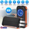 Portable Solar Charger 49800mAh Power Bank External Battery Pack 22.5W PD Fast Charging Built in 4 Cables 15W Wireless Charging LED Flashlight for Cam