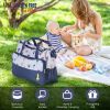 5Pcs Baby Nappy Diaper Bags Set Mummy Diaper Handbags with Diaper Pad Food Bag Bottle Bag Travel Tote Bags For Mom Dad