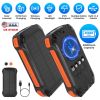 Portable Solar Charger 49800mAh Power Bank External Battery Pack 22.5W PD Fast Charging Built in 4 Cables 15W Wireless Charging LED Flashlight for Cam