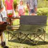 Oversized Camping Chair Folding Loveseat Camping Couch with Cup Holders & Thick Padding